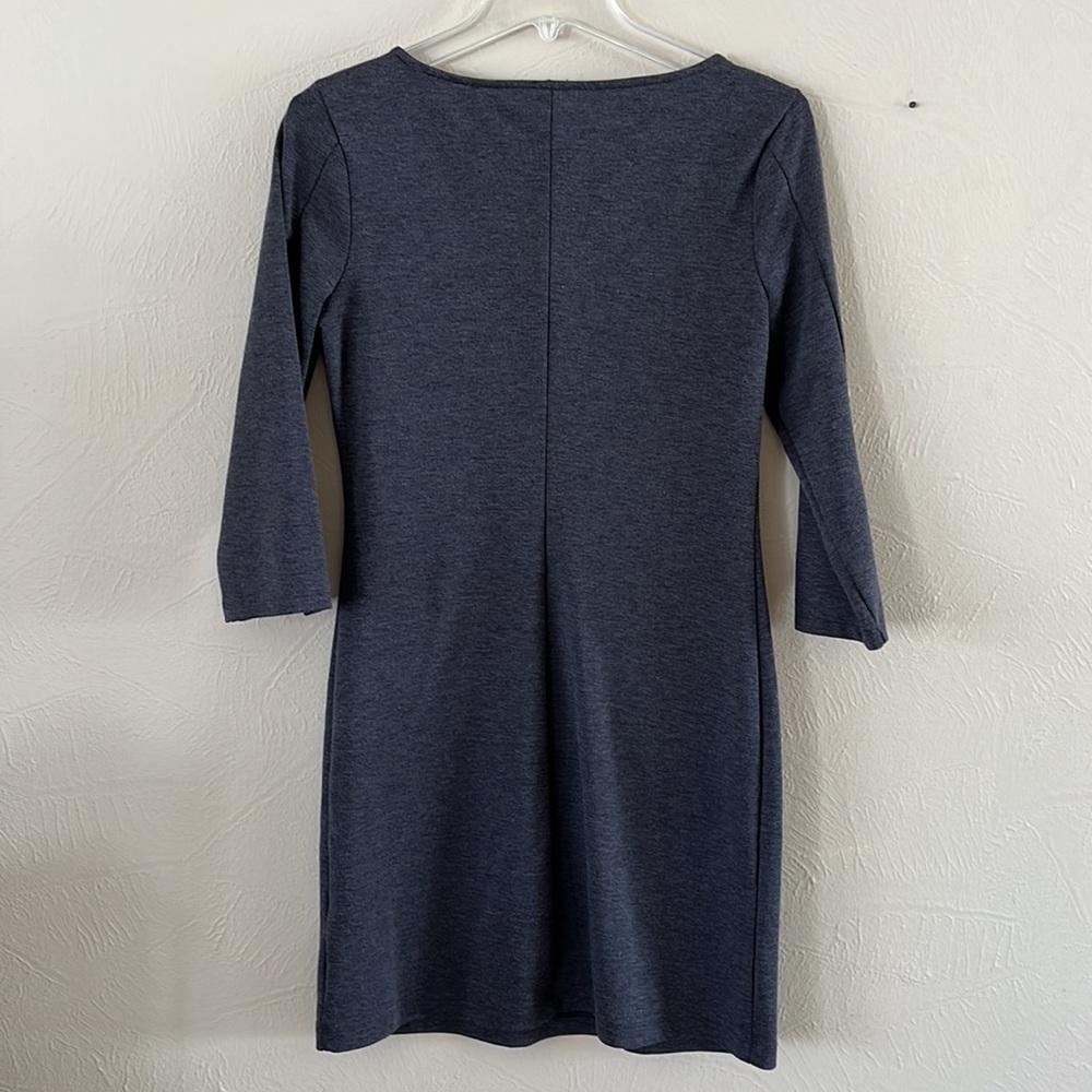 Old Navy dress midi length body fitted charcoal heather long sleeves size Small - Picture 6 of 15